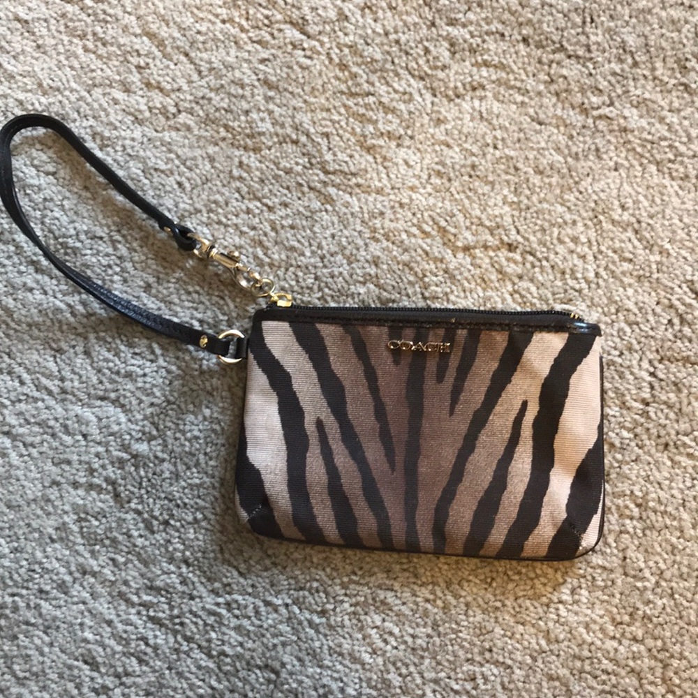 Animal print COACH wristlet
